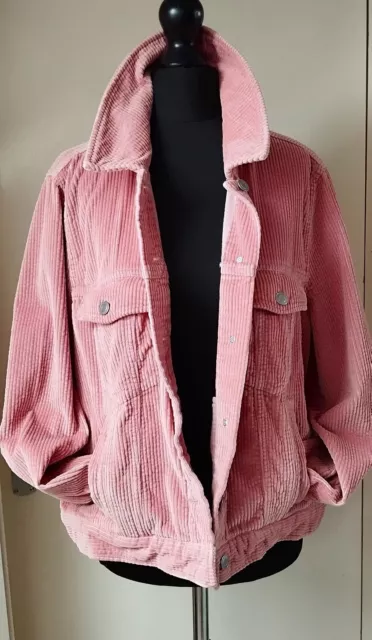 M&S Cord Jacket Marks & Spencer Pink Ladies Womens Size 18 VGC+