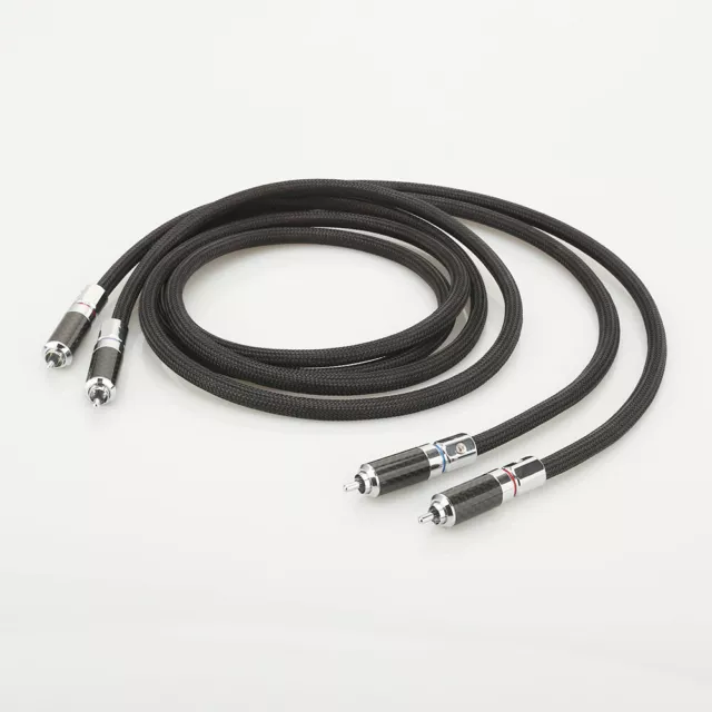 6N Sterling Silver RCA Audio Cables with Rhodium-plated RCA PlugsSilver Audio