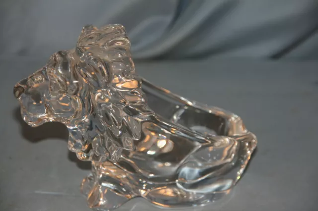 porte pipe cendrier vide poche lion en verre cristal Vannes France **