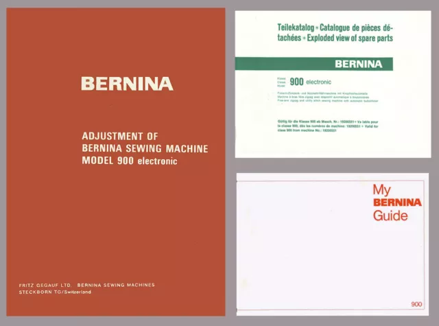 BERNINA 900 NOVA electronic Instruction or Service manual & Parts on CD