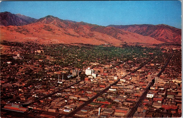Salt Lake City UT- Utah, Aerial Scenic View Area, Vintage Postcard
