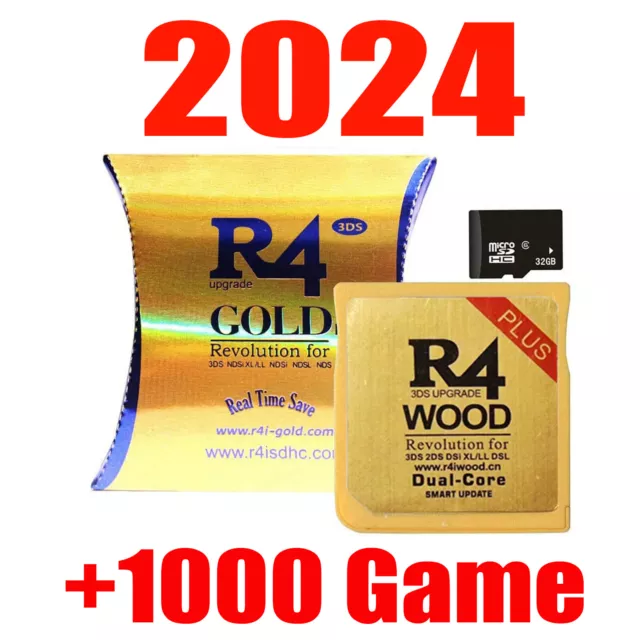 2024 R4 Gold Pro SDHC for 3DS 2DS DS NDS Revolution Cartridge  32G Many Game DE