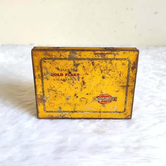 1930 Vintage WD & HO Wills Gold Flake Cigarette Advertising Tin Box London CG474