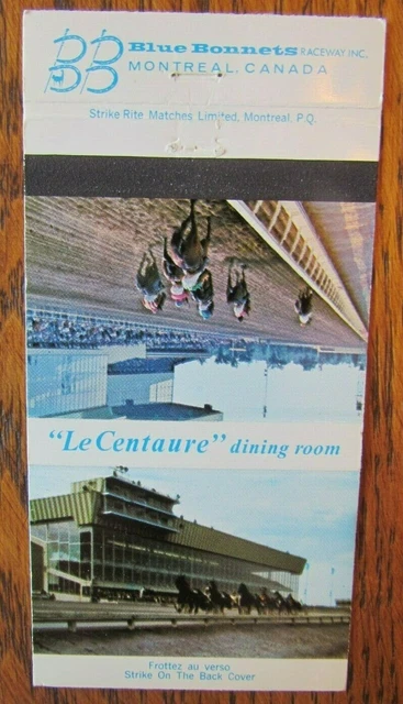 Horse Racing Sports Matchbook Matchcover: 1969 Blue Bonnet (Montreal Quebec) E13 2