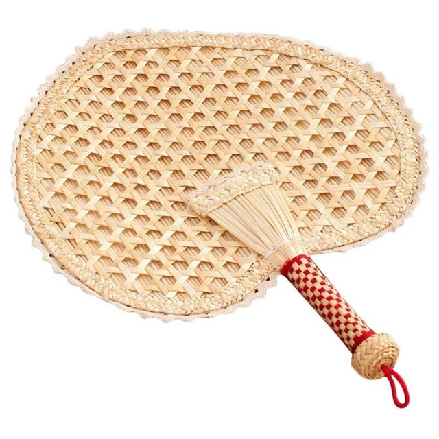Ventilador de mano tejido a mano paja, 4 piezas, ventilador natural, NatüRli R7V9