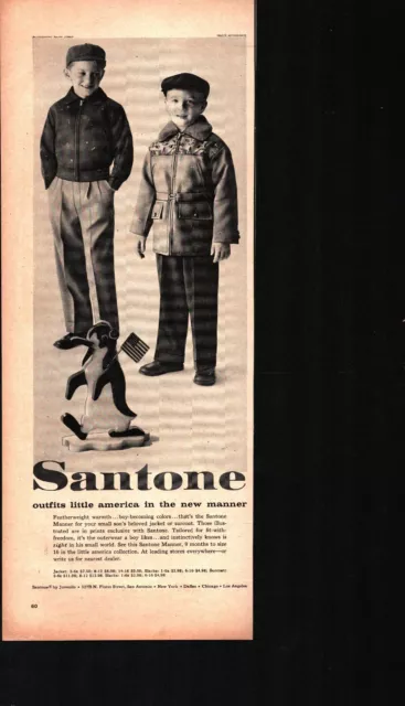 1956 Santone Little Boys Children's Clothing SUITS penguin Ad nostalgic b3
