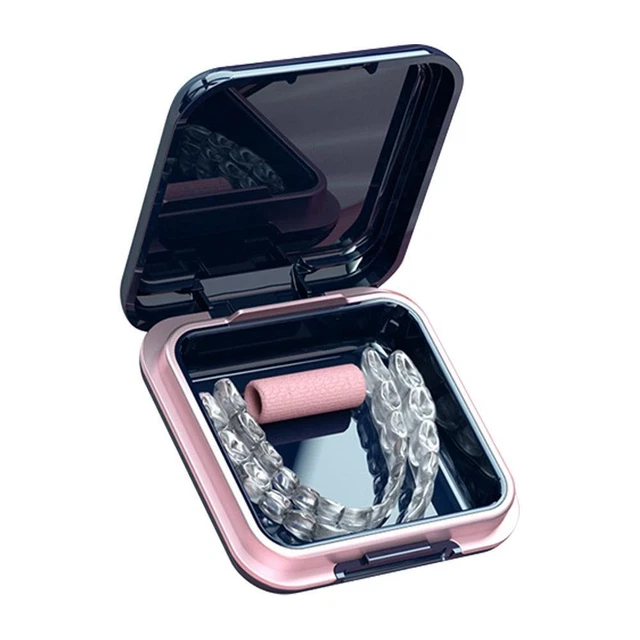 Denture Case with Strainer - Portable Storage for Dental Appliances - Home
