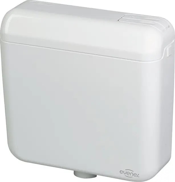 Evenes WC Aufputz Spülkasten mit 2-Mengen weiss tiefhängend 420x390x135 mm WC