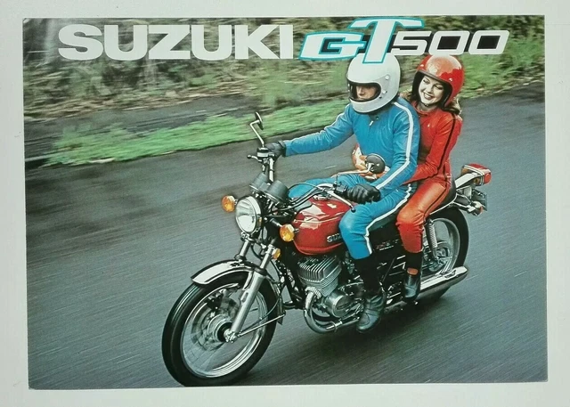 Prospectus Catalogue Brochure Moto Suzuki GT 500 1976 Deutsch
