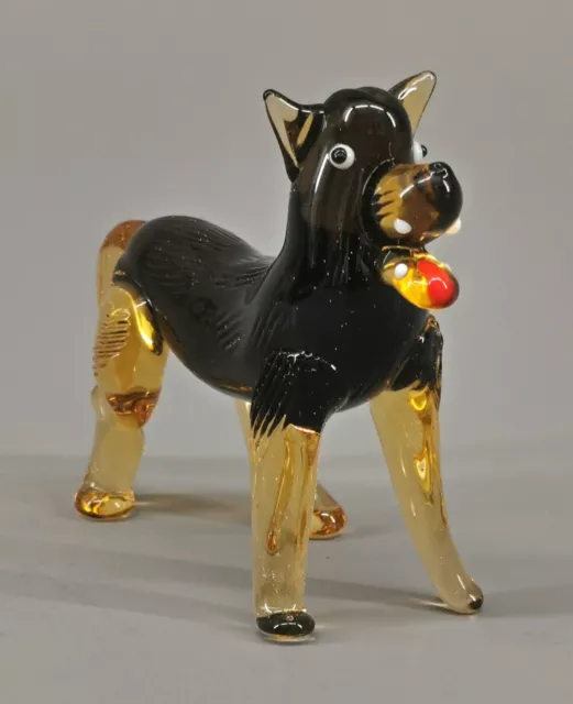 9912091-x Vidrio Figura Perro Pastor Alemán L8cm Soplado 3