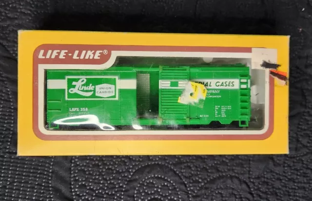 💥Life-Like HO Train 8475 Linde Union Carbide Box Car #LAPX 358 - NOS Vtg.💥