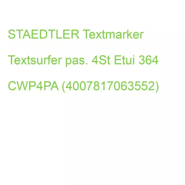 STAEDTLER Textmarker Textsurfer pas. 4St Etui 364 CWP4PA (4007817063552)
