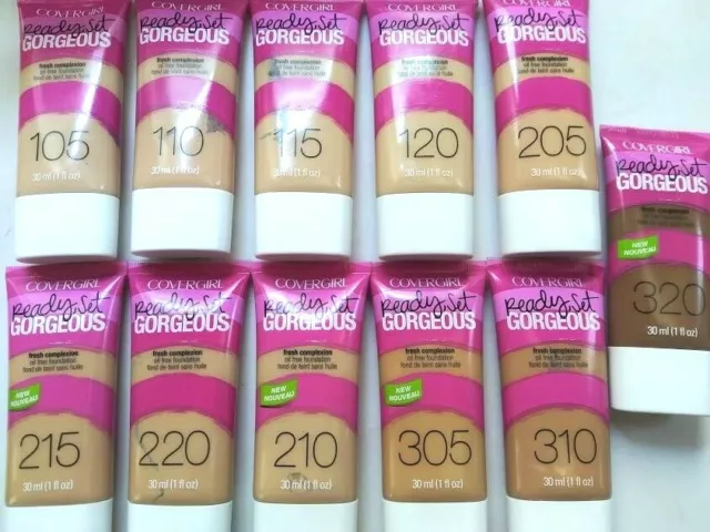 CoverGirl Ready, Set Gorgeous Fresh Complexion Oil Free Foundation Base Variety