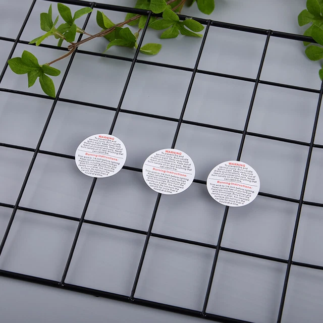 500pcs/roll Candle Safety Warning Labels Candle Jar Sticker Round Wax Melt F6