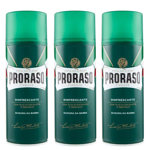Proraso Schiuma Da Barba Rinfrescante Tonificante Per Tutte Le Barbe 3pz 4ooml
