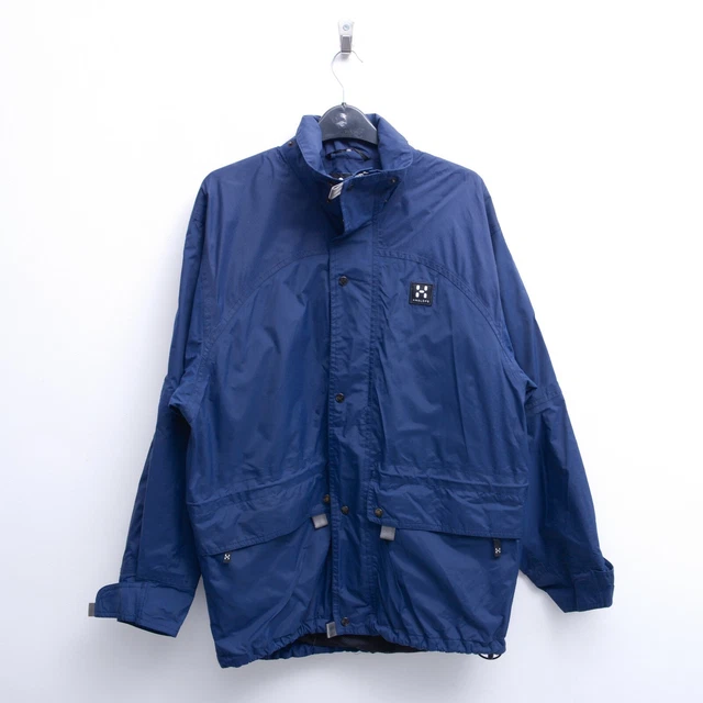 Haglöfs Uomo XS Giacca a Vento Impermeabile Blu Zip Cappotto Antivento Nylon