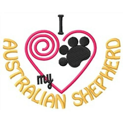 I "Heart" My Australian Shepherd Short-Sleeved T-Shirt 1283-2 Sizes S - XXL