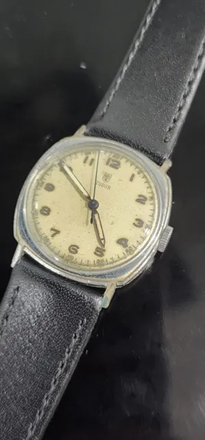 Orologio Vintage Anni '30 Tudor (di Rolex) Seconda Guerra Mondiale Cuscino Militare 31 mm Inox 3