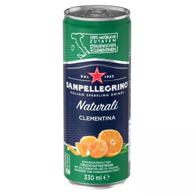 Sanpellegrino Clementina 14% lattina frutta 23x 330 ml incl. 5,75 € cauzione NUOVO MHD 1/24
