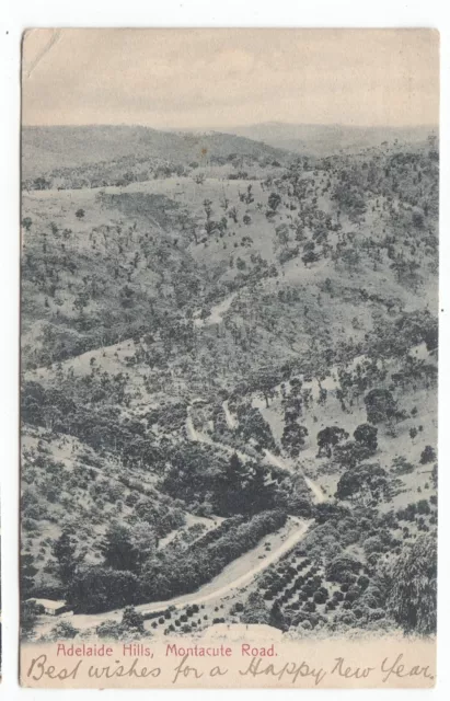 Adelaide Hills Montacute Road South AUSTRALIA OLD POSTCARD sent 1906