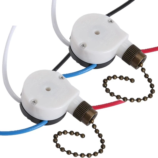 2 pz interruttore luce ventola ZE-208S 3 velocità 4 fili ventola da soffitto interruttore 1406