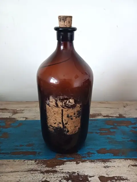 Mid 20th Century large glass brown bottle