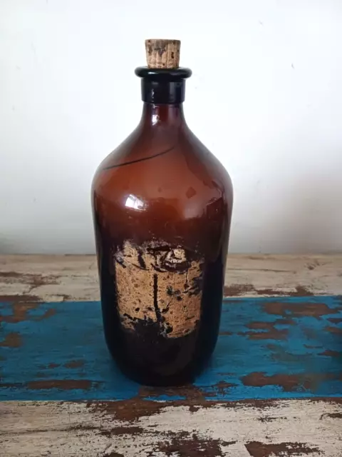 Mid 20th Century large glass brown bottle
