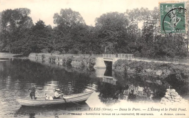 61-FLERS-Dans le Parc. - L' Etang et le Petit Pont-N 6004-A/0181