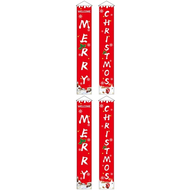 2 Sets Frohe Weihnachten Banner Couplets für Weihnachten Weihnachten Tür Zeichen