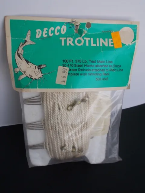 VINTAGE FISHING TROT Line Trotline with old hooks Nautical