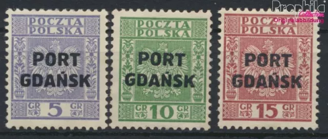Briefmarken Polnische Post Danzig 1934 Mi 26-28  postfrisch Flaggen und Wa (9910