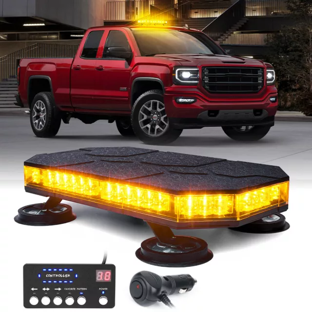 Xprite 14" Amber Rooftop Strobe Light High Feet Emergency Warning Beacon Lamps