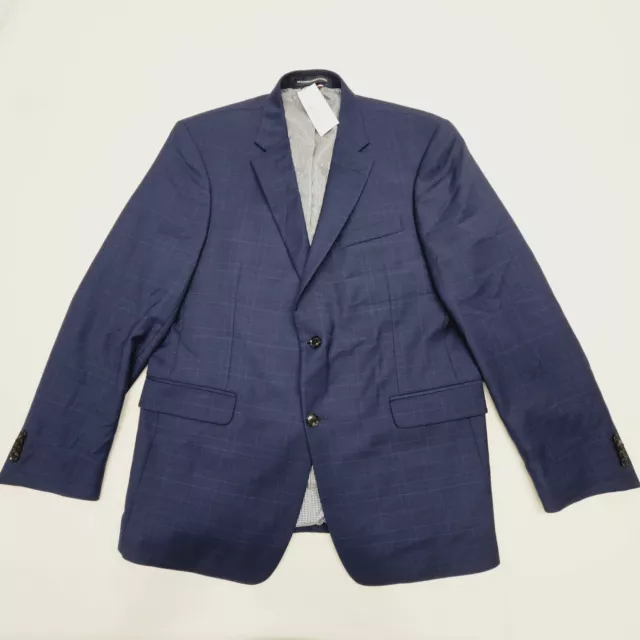 Tommy Hilfiger Mens 42R Modern Fit Blue Plaid Suit Jacket Blazer Wool