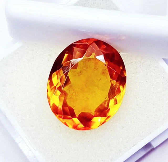 Pendentif En Argent 925 Avec Saphir Orange Naturel 32,58 Carats - Certifié AGL