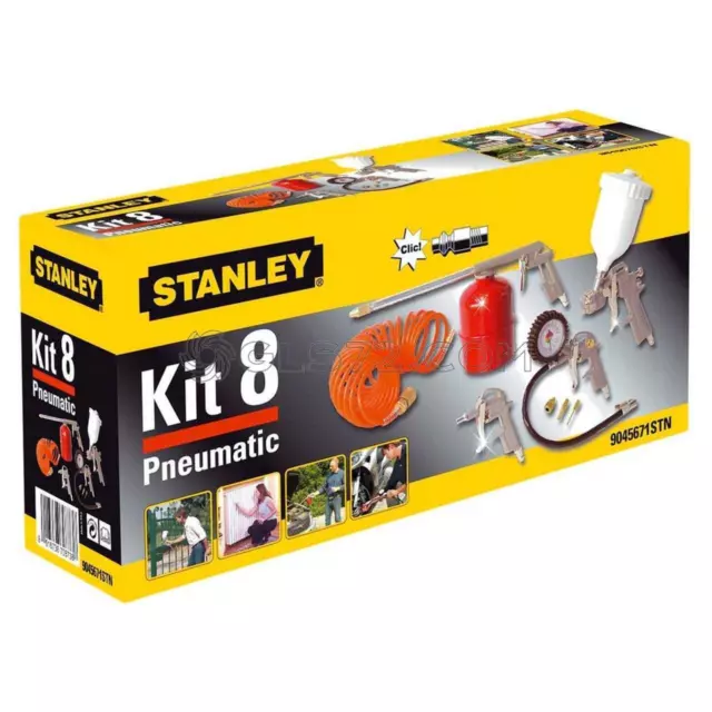 Kit 8 Pneumatic Stanley Kit Accessori Compressore Aria Compressa 8 Pz Aerografo