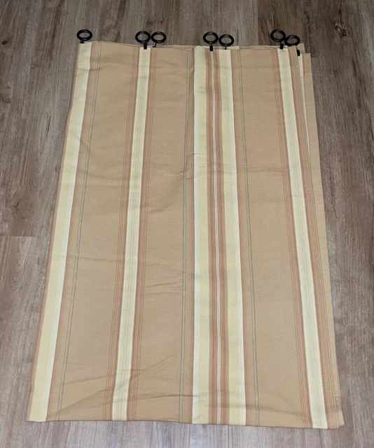 Pottery Barn Harrison Gold Stripe 52x82” Ribbed Curtain Panel & 7 Rings / Clips Pottery Barn Harrison Gold Stripe 52x82” Ribbed Curtain Panel & 7 Rings / Clips