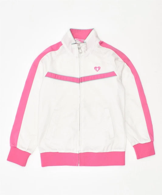 CHAMPION Girls Tracksuit Top Jacket 5-6 Years XS White Polyester PG10