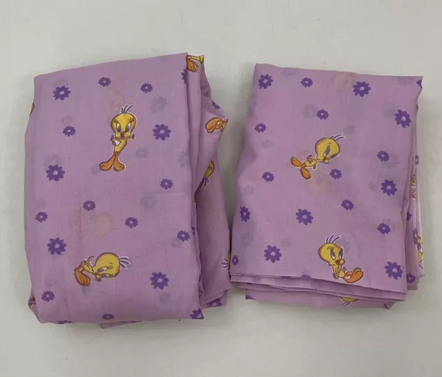 Dan River Tweety Bird Purple Sheet Set Twin Full & Fitted Set Looney Tunes NWOT