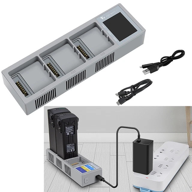 3 In1 Smart LED Battery Charger LCD Digital Display Charging Hub For DJI Mavic 3