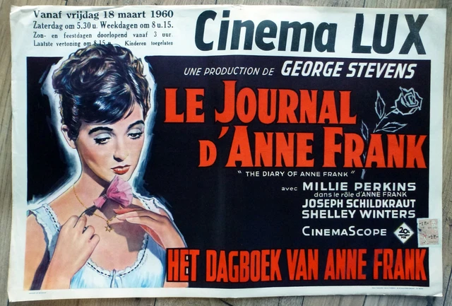 belgian poster THE DIARY OF ANNE FRANK, MILLIE PERKINS, SHELLEY WINTERS
