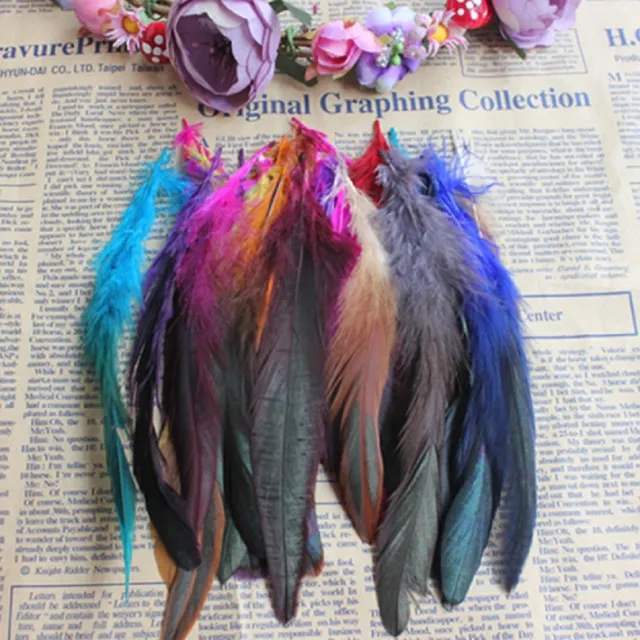 Rooster Tail Feathers Many Colour Fly Craft Hat Arts Decorations Wedding Card UK 2