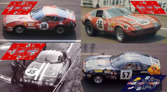 Decals Ferrari 365 GTB/4  Daytona Le Mans 1974 1:32 1:43 1:24 1:18 calcas