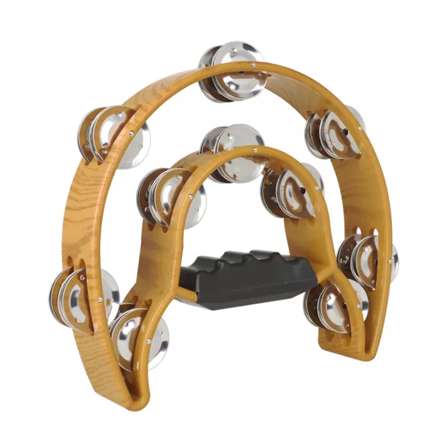 Double Row Hand Bell Tambourine Jingles with Ergonomic Grip Kids Musical Toy