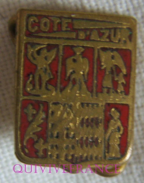 Insigne émail Côte D'Azur - Blason Touristique - Vintage