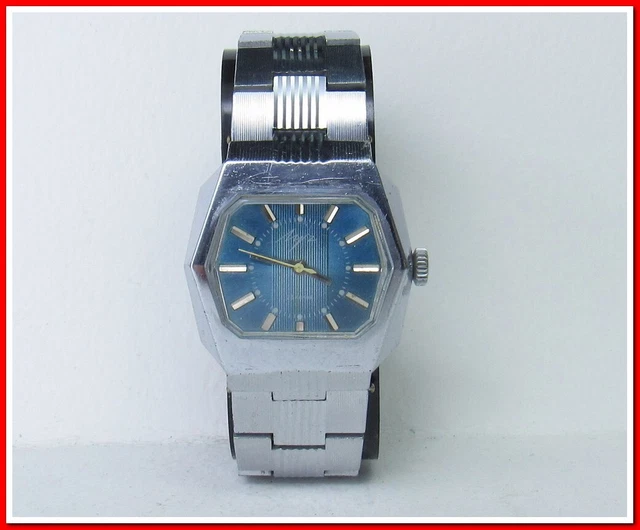 Montre Mécanique Vintage Luch URSS Calibre 2209 - 1980, Boîtier 34mm, Bracelet Cuir Neuf