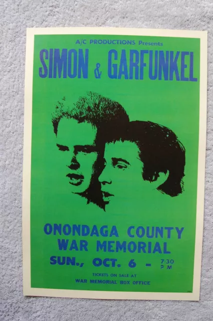 Simon and Garfunkel Concert Tour Poster 1968 Syracuse