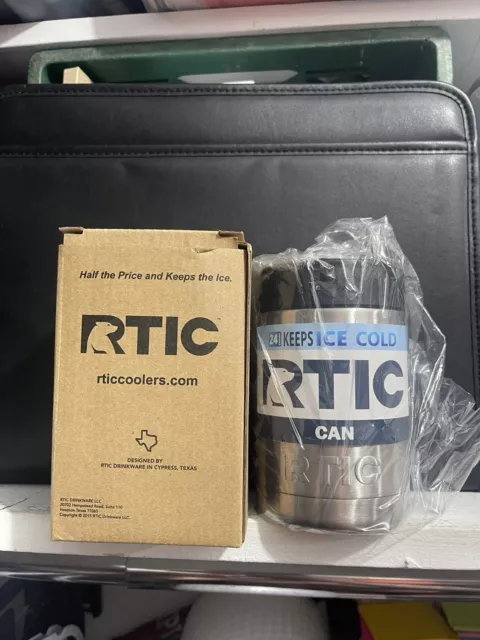 New RTIC Can Cooler 12oz Koozie Vacuum Insulated Stainless Steel