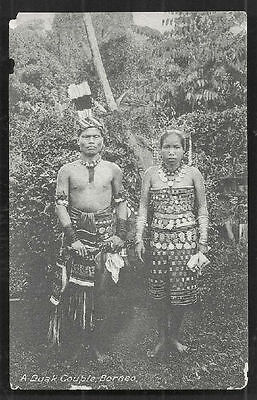 Dayak Couple Chief British North Borneo Malaysia ca 1910