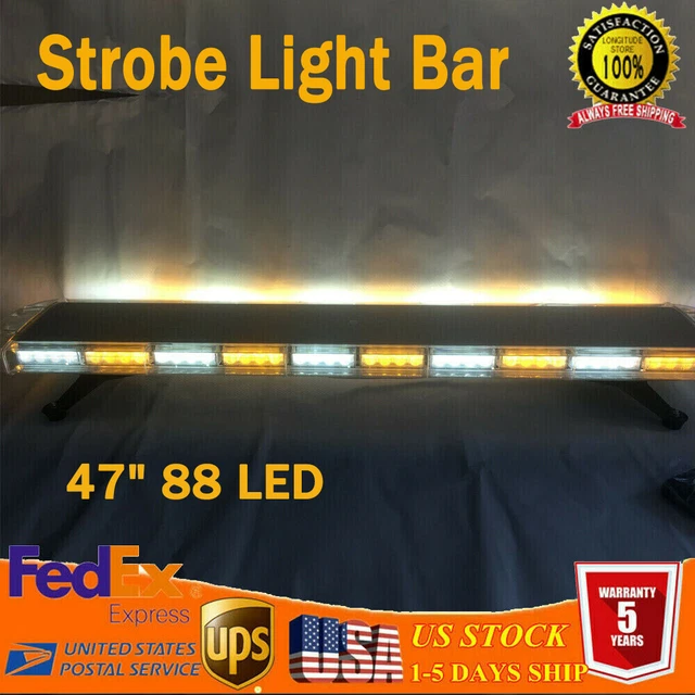 Barre Lumineuse LED Ambre 75,5 Cm – 56 LED, IP65, 15 Modes Clignotants | Pour Véhicules D'urgence, Construction, Sécurité - 6
