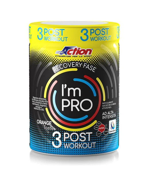 ProAction I'm Pro 3 Post Workout Integratore Gusto Arancia, Barattolo da 400gr